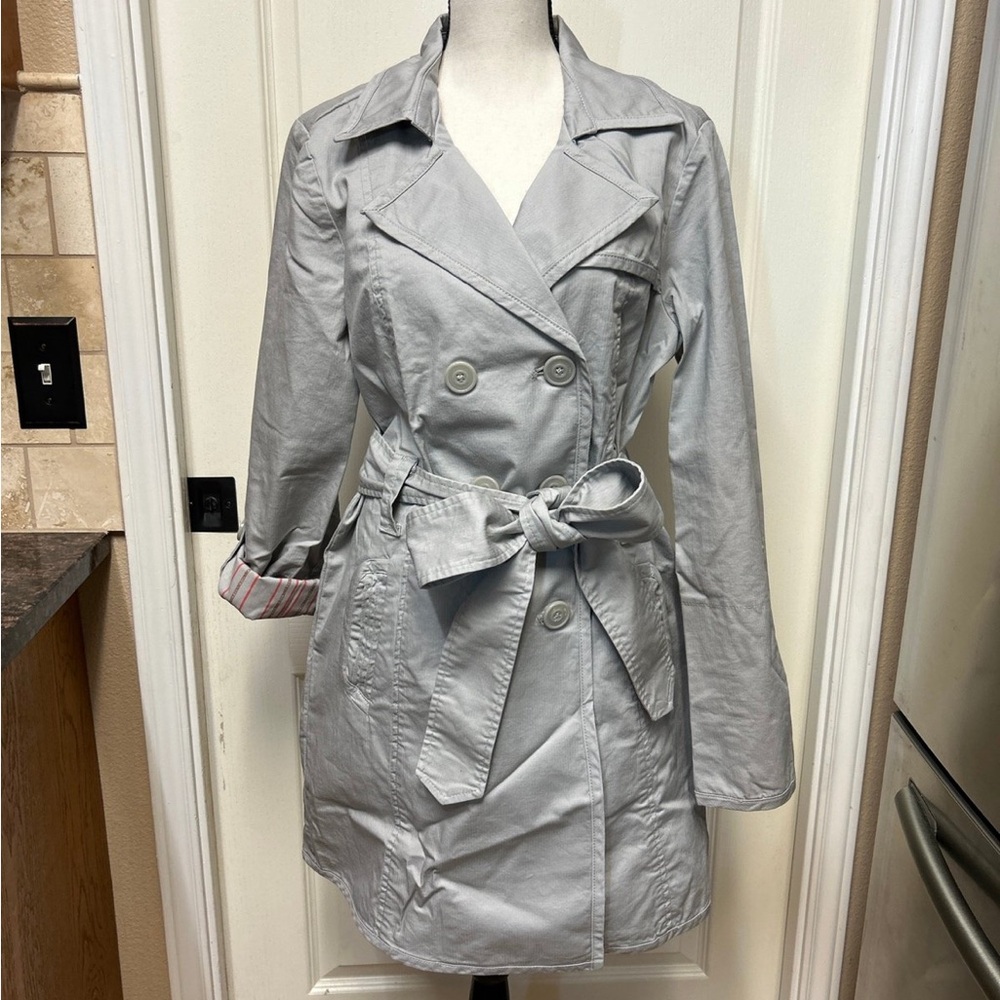 Volcom Under the Weather Jacket Trench Coat Large Gray